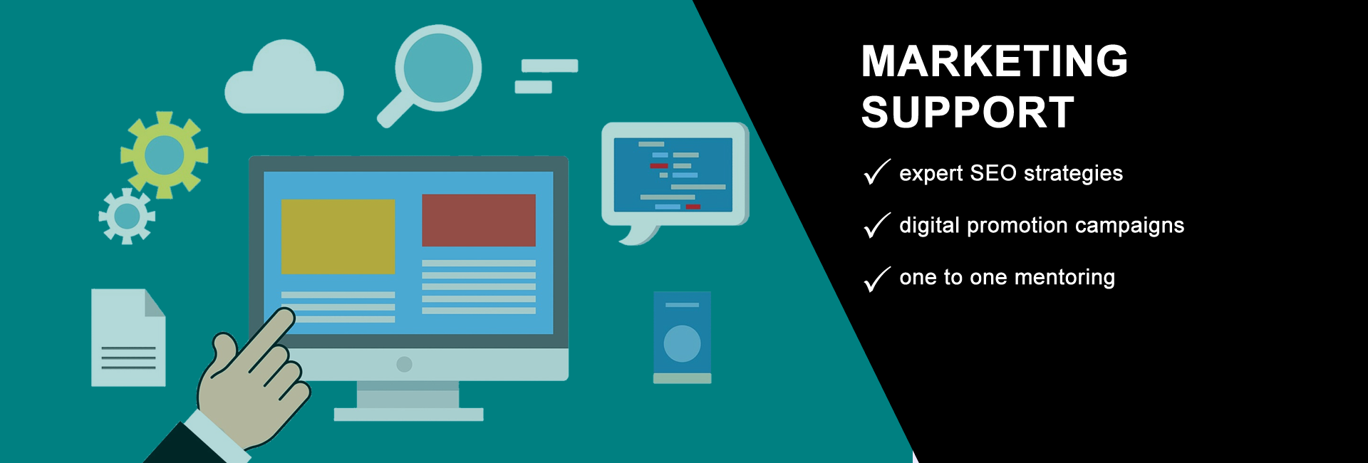 services banner marketing support